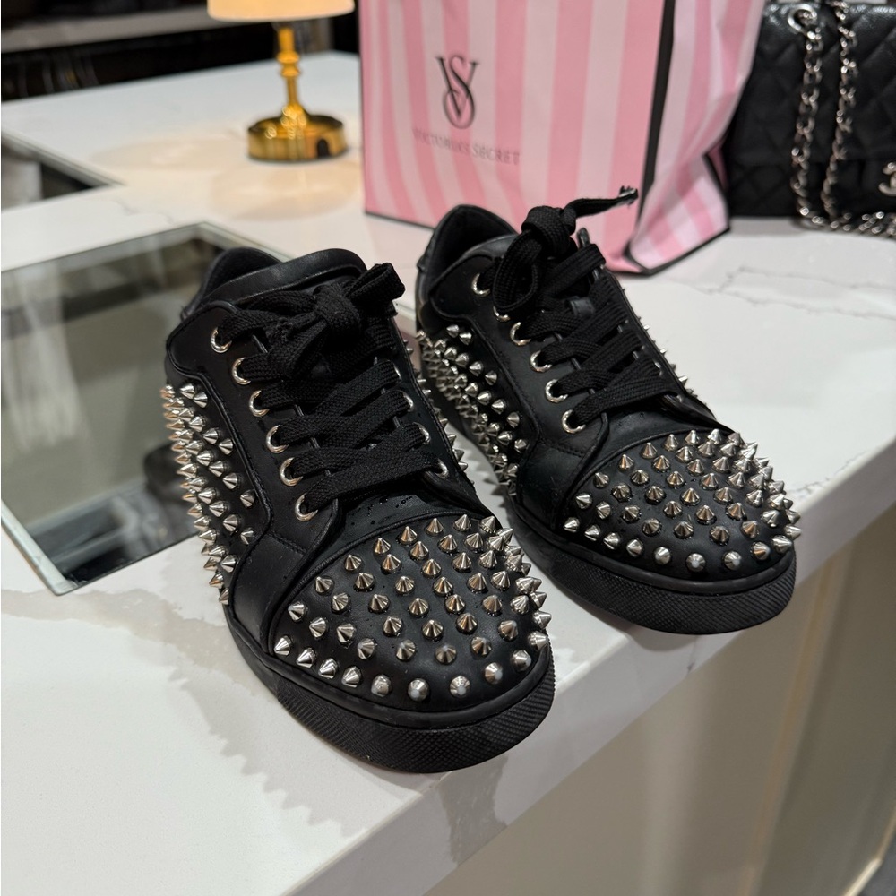 Edgy Black and Silver Punk Sneakers